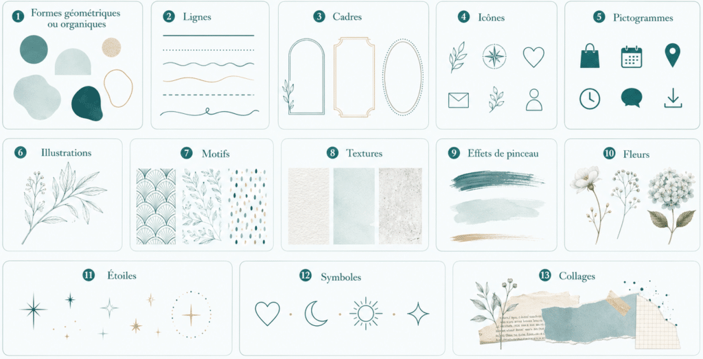 Quelques exemples d'éléments graphiques - charte graphique