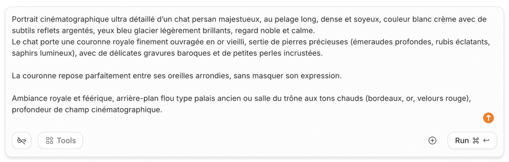 Exemple prompt complet Nano Banana Interface