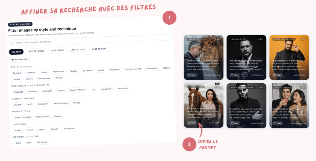 Affiner sa recherche avec des filtres
