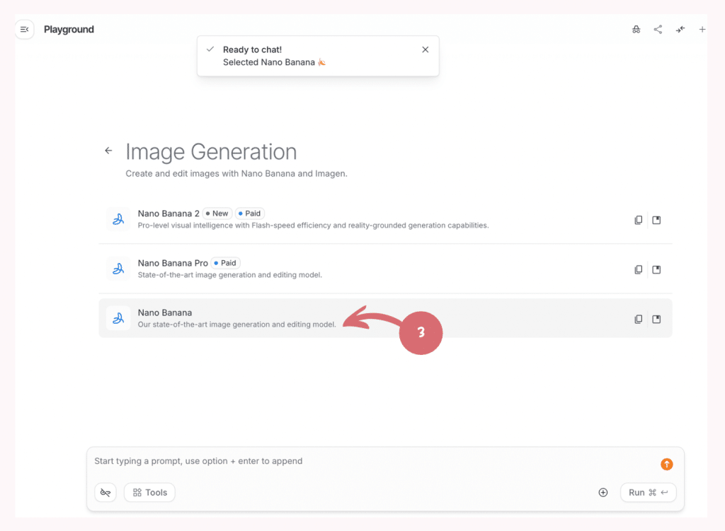 Nano Banana dans Google AI Studio Image Generation