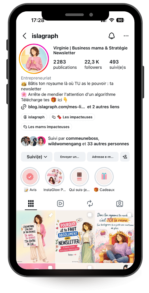 Exemple compte Instagram pour être visible en ligne sans se montrer @islagraph