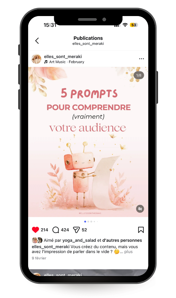 Exemple Carrousel Instagram 5 Prompts pour comprendre vraiment votre audience