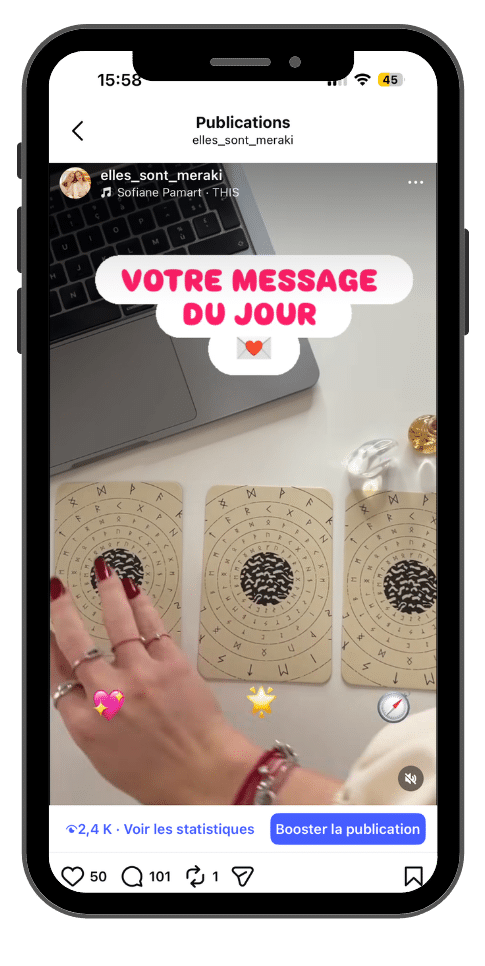 Exemple Reel Instagram Votre message du jour
