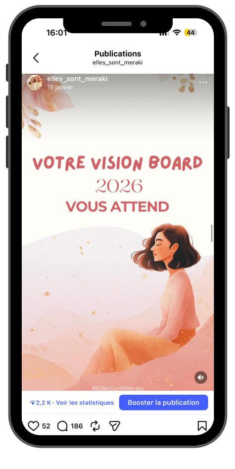Exemple Reel Instagram votre vision board 2026 vous attend