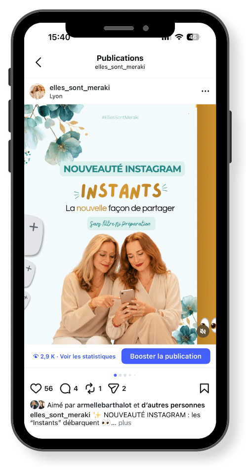 Carrousel Nouveauté Instagram les Instants