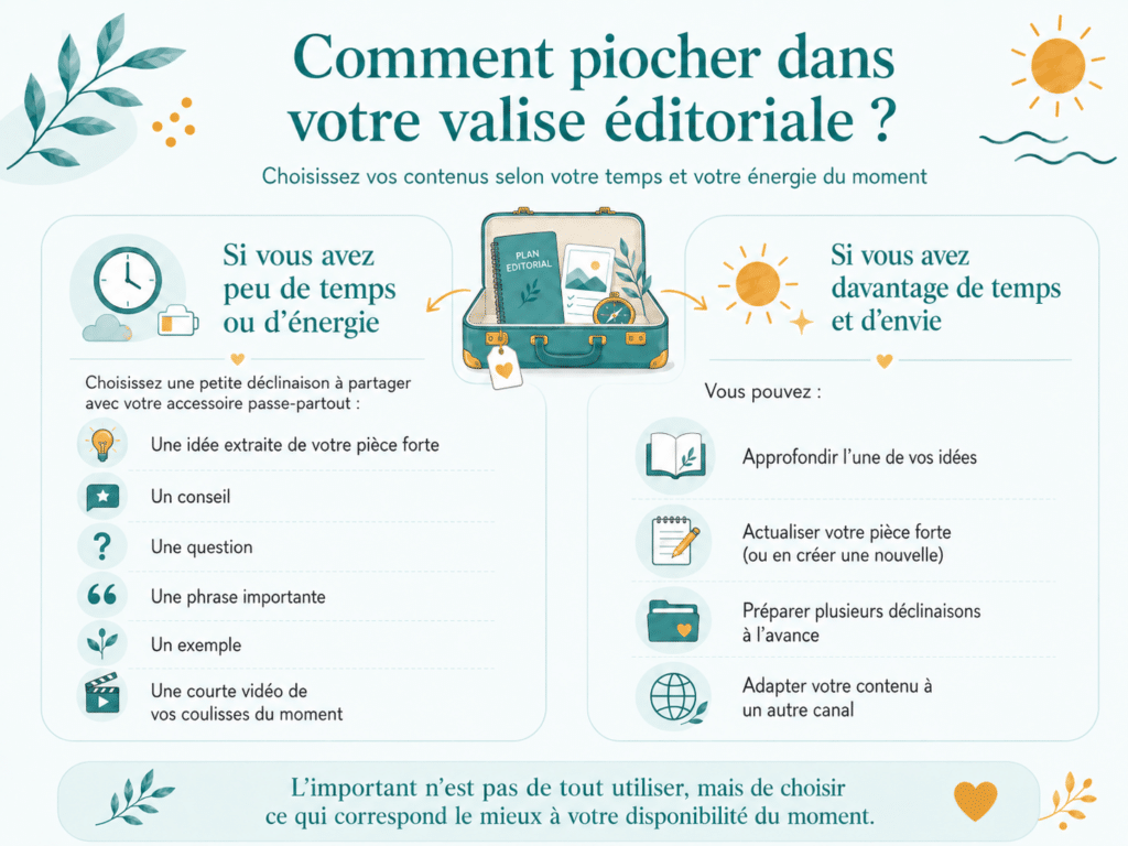 Comment piocher dans votre valise éditoriale méthode communiquer durant l'été