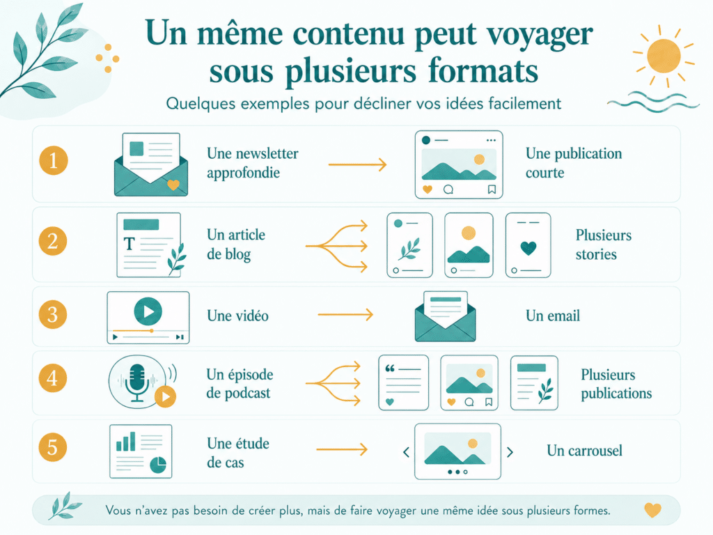exemple de formats pour communiquer durant l'été