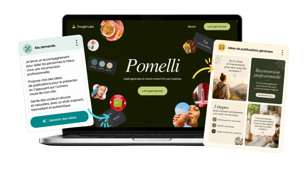 Outils IA Google : créer des publications avec Pomelli.